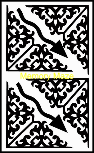 corner flourishes and arrows 100 x 180 mm  Memory maze